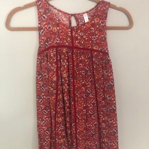 Red Floral Tank